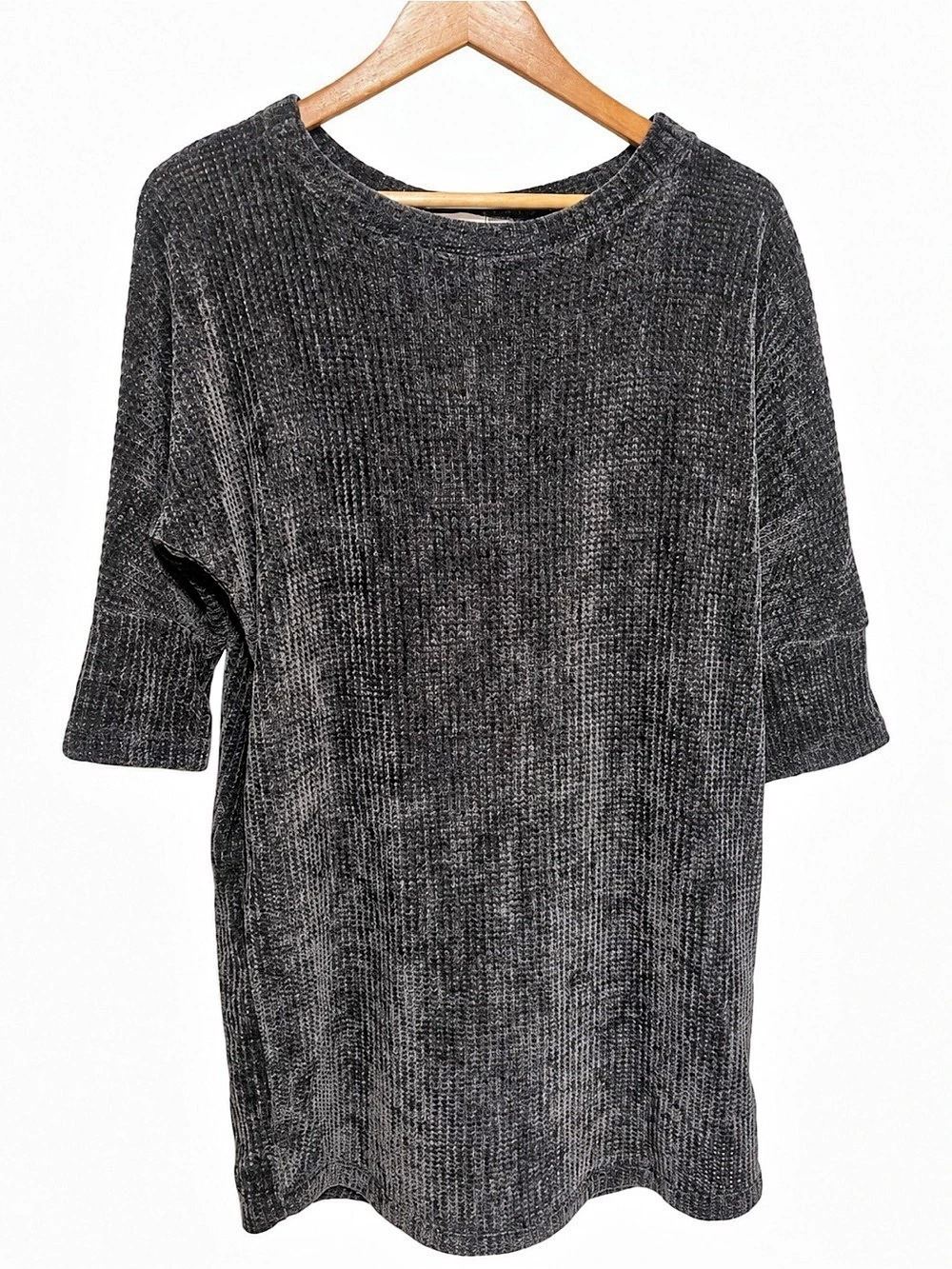 First Love Charcoal Knit Tunic Size Small